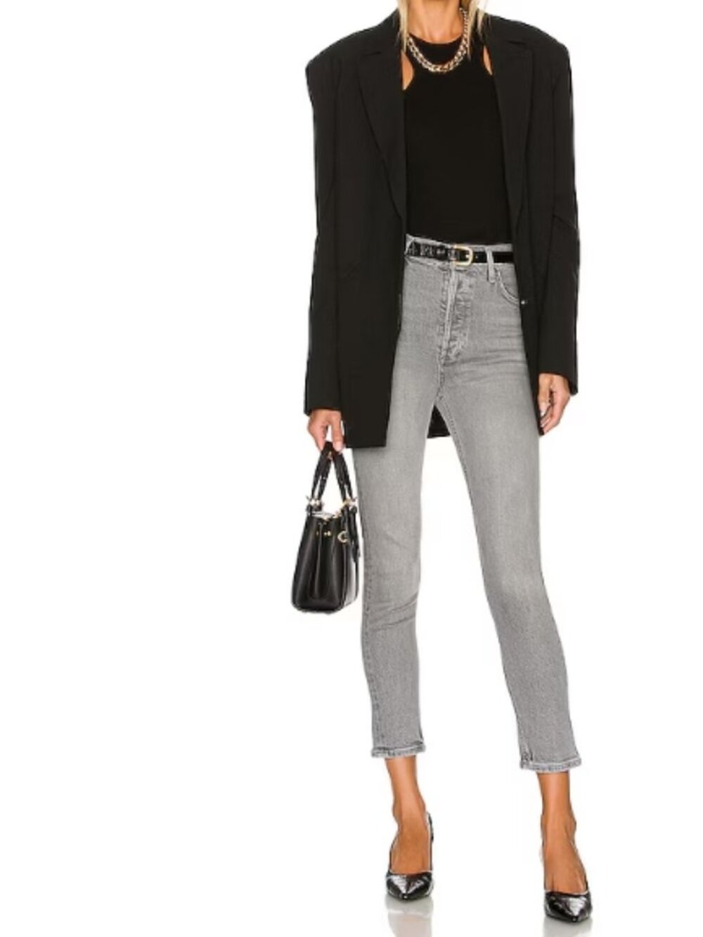 Like New! AGOLDIE Nico High Rise Slim Jeans Button Fly Organic Cotton Blend 24